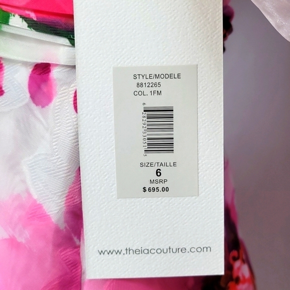 theia Oeganza Multi Floral Print Tea Leght Cocktail Dress - Picture 17 of 17